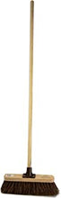 Newman & Cole Outdoor Sweeping Brush Stiff Yard Patio Garden Broom Natural Bassine Bristle Fitted with Wooden Handle (Unassembled, Pack of 1)