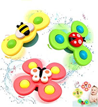 Suction Cup Fidget Spinner Toys - Sensory Bath Toys for Toddlers 1-3 - Stress Relief and Anxiety Spinning Top - Early Learning Birthday Gift - Travel Toy for 1-Year-Old