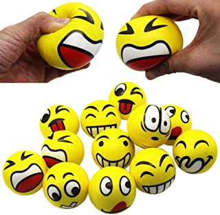 MIMIEYES Funny Face Squeeze Stress Balls, Finger Exercise/Stress Relief Toys, 12pcs