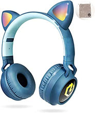 PowerLocus Wireless Bluetooth Headphones for Kids, Kid Headphone Over-Ear with LED Lights, Foldable Headphones with Microphone,Volume Limited,Wireless and Wired Headphone for Phones,Tablets,PC,Laptops