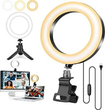 Ring Light with Tripod Stand&Clip for Laptop,Video Conference Lighting,5" Led Selfie Ring Light Webcam Zoom Meeting Light for PC Monitor/MacBook/iMac/Makeup/YouTube/Live Streaming/Photo/TiK Tok