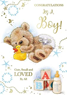 Xpress Yourself On The Birth of Your Baby Boy Congratulations Its A Boy Card, 19.5cm x 13.5 cm