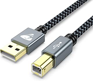 USB Printer Cable, Scanner Cable, USB B 2.0 Cable, 3M, USB A to USB B Printer Cable, PC Printer Cable, Compatible with HP, Dell, Canon, Lexmark, Xerox, Brother, Samsung etc