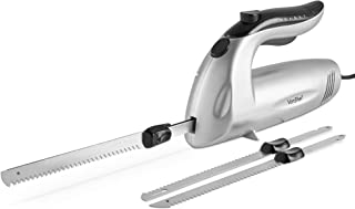 VonShef Electric Knife, Electric Carving Knife with Two Serrated Blades for Multi-Purpose Use, Ergonomic Handle Plus Low Vibration & Noise for Your Comfort, Meat, Vegetable or Bread Knife