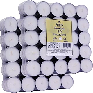 100 Tealight Candles - Unscented White Tea Lights Made in Italy