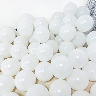 White Mini Latex Balloons 100 Pack 5 inch Pastel White Small Balloons Round Helium Balloons for Baby Shower Birthday Wedding Engagement Anniversary Festival Romantic Party Decorations