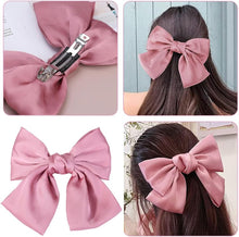 1 Psc Pink Bow Hair Clips Satin Vintage Solid Color Bowknot French Barrette Hair Bows for Girls for Hair Clip and Accessories for Women Girls Hair Barrettes Scrunchies Accessories