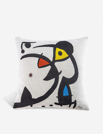 Miro White cotton-blend cushion cover