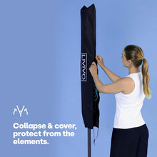 LIVIVO Outdoor Garden 4 Arm 45m folding Rotary Washing Line Clothes Airer Dryer with Free Ground Spike and Cover (Silver)