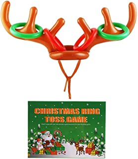 LOKIPA Christmas Inflatable Reindeer Antler Ring Toss Games For Christmas Family Party Fun Games