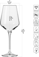 Krosno Large White Wine Glasses Set of 6  390 ML  Avant-Garde Collection  Wedding Gift Cocktail Set  Glasses Drinking Crystal Wine Glass  Home, Restaurants and Kitchen Set  Dishwasher Safe