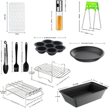 Air Fryer Accessories Ninja Foodi AF300UK, AF400UK & 7.6L-9.5L or Larger Dual Air Fryers, Set of 12 Including Pizza Pan, Racks, Egg Mold, Oil Spray Bottle,100Pc Paper Lining etc., Black (06CS0004AB)