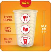 Shefa Clear Plastic Cups - Plastic Party Cups for Beer, Water, & Juice, Plastic Cups for Dessert & Cold Drinks - Slush Cups & Milkshake Cups, Plastic Cocktail Cups - 180ml, 100 Plastic Glasses