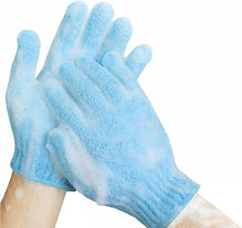 1 Pair Bath Gloves for Shower Exfoliating Wash Gloves for Body (Blue)