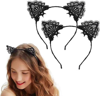 SUNTRADE 2PCS Lace Cat Ears Headband Exquisite Sweet Sexy Women Hair Accessories