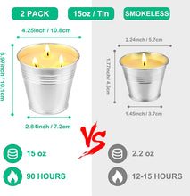 2 Pack 15oz Large Citronella Candles Outdoor Indoor, VICBAY 3 Wicks Lemograss Candle Set up to 200 Hours Burning, 100% Natural Soy Wax Large Iron Bucket Candles for Home Patio Yard Garden Camping