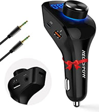 (2022 Upgraded Version Include AUX Cable)NECESPOW Bluetooth FM Transmitter for Car, Bluetooth 5.0 Car Adapter,MP3 Player Wireless Radio Receiver Car Kit Support 48W(USB-C PD+QC3.0)/AUX/TF Card/U-Disk