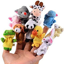 CHSYOO 10 x Small Animal Finger Puppets Plush Cartoon Hand Puppet Toy, Gift for Children Birthday Kids Party Baptism Baby Shower