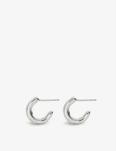 Fiji mini hoop silver and diamond earrings