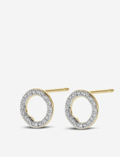 Riva 18ct yellow-gold vermeil and pavé diamonds circle stud earrings