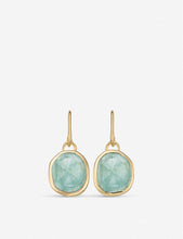 Siren 18ct gold-plated vermeil silver wire earrings with aquamarine