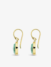 Siren 18ct gold-plated wire earrings with green onyx