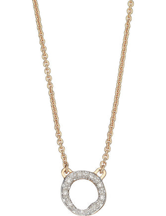 Riva Mini Circle 18ct gold-vermeil and diamond necklace