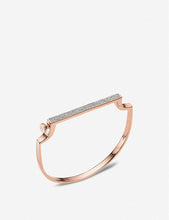 signature diamond and 18ct rose gold-plated bangle