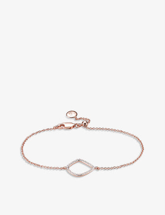 Riva kite chain 18ct rose-gold vermeil pavé diamond bracelet