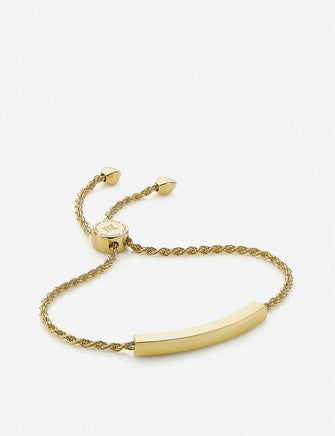 Linear 18ct gold vermeil-plated silver bracelet