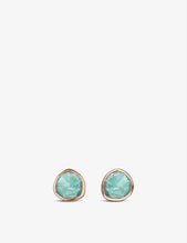 Siren 18ct rose-gold vermeil and amazonite stud earrings