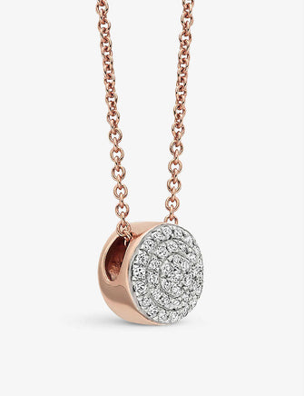 Fiji Button diamond and 18ct rose gold-plated vermeil necklace