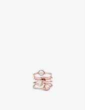 Siren Cluster 18ct rose-gold vermeil and rose quartz cocktail ring