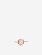 Siren rose gold-plated vermeil silver and rose quartz stacking ring