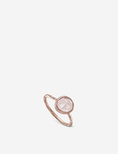 Siren rose gold-plated vermeil silver and rose quartz stacking ring