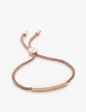 Linear 18ct rose gold-plated woven friendship bracelet
