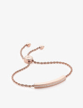 Linear rose-gold and pavé diamond bracelet