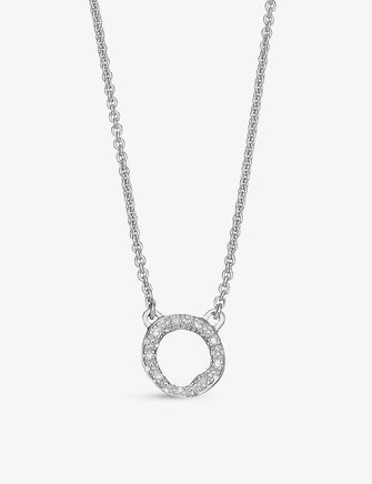 Riva Mini Circle sterling silver and diamond necklace
