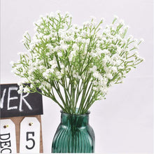 5Pcs Artificial Flowers, Fake Flowers Silk Plastic Artificial Gypsophila Realistic Flower Arrangements Wedding Decoration Table Centerpieces(White)