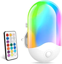 DeTake Led Night Light Plug in Wall,Dimmable Night Light Kids with 12 RGB Colors+White,Remote Control&Wall Switch Control and 3 Lighting Modes,2 Timings,4 Brightness, Hallway,Bedroom