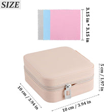 FuninCrea Jewellery Box for Women, Mini PU Leather Travel Jewelry Storage Case with 3pcs Silver Cloth for Rings Earrings Necklace, Portable Jewellery Box Organizer for Girl, Wife, Mother (pink)