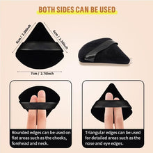 WROLY Triangle Puff 2 Pcs for Pressed Powder, Soft & Resuable Foundation Sponge With Strap, Makeup Sponge Perfect For Dry & Wet Makeup (Black + Black)