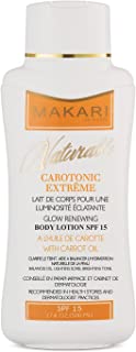 Makari Naturalle Carotonic Extreme Body Lotion 17.6oz – Lightening, Toning & Moisturizing Body Cream With Carrot Oil & SPF 15 – Anti-Aging & Whitening Treatment for Dark Spots, Acne Scars