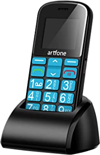 artfone Big Button Mobile Phone for Elderly,Easy to Use Unlocked Senior Mobile Phone,SIM Free Unlocked Senior Mobile Phone With SOS Emergency Button,1400mAh Big Battery-Blue