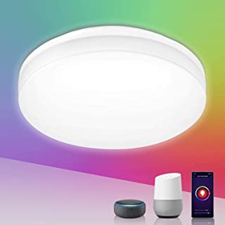 Lepro Smart LED Ceiling Light Dimmable, RGB Colour Changing Ceiling Light, App or Voice Control, IP54 Waterproof, 15W 1250lm, 2700K-6500K Tunable, Compatible with Alexa and Google Home (2.4GHz WiFi)