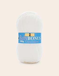 Sirdar Wool Hayfield Bonus DK Double Knitting, Baby White (856), 100g