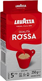 Lavazza Qualita Rossa, Arabica and Robusta Medium Roast Ground Coffee, 250 g, (Pack of 12)