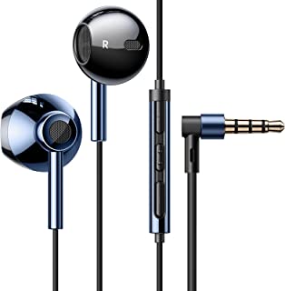 Linklike Quad Dynamic Drivers Air-flow Hi-Res Extra Bass Headphones Noise Isolating Wired Earbuds with Microphone, Lightweight Earphones with Volume Control 3.5mm Jack In-Ear Headphones