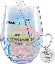 Colleagues Iridescent Stemless Wine Glass, Chance Made Us Colleagues, Funny Present for Colleagues Coworkers Women Friends Personalised Leaving Thank You Retirement Gifts For Women Birthday New Job