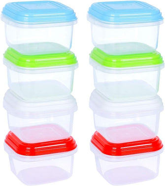 8pcs Plastic Mini Storage Boxes Baby Weaning Feeding Freezer Food Pots Containers 120 ml